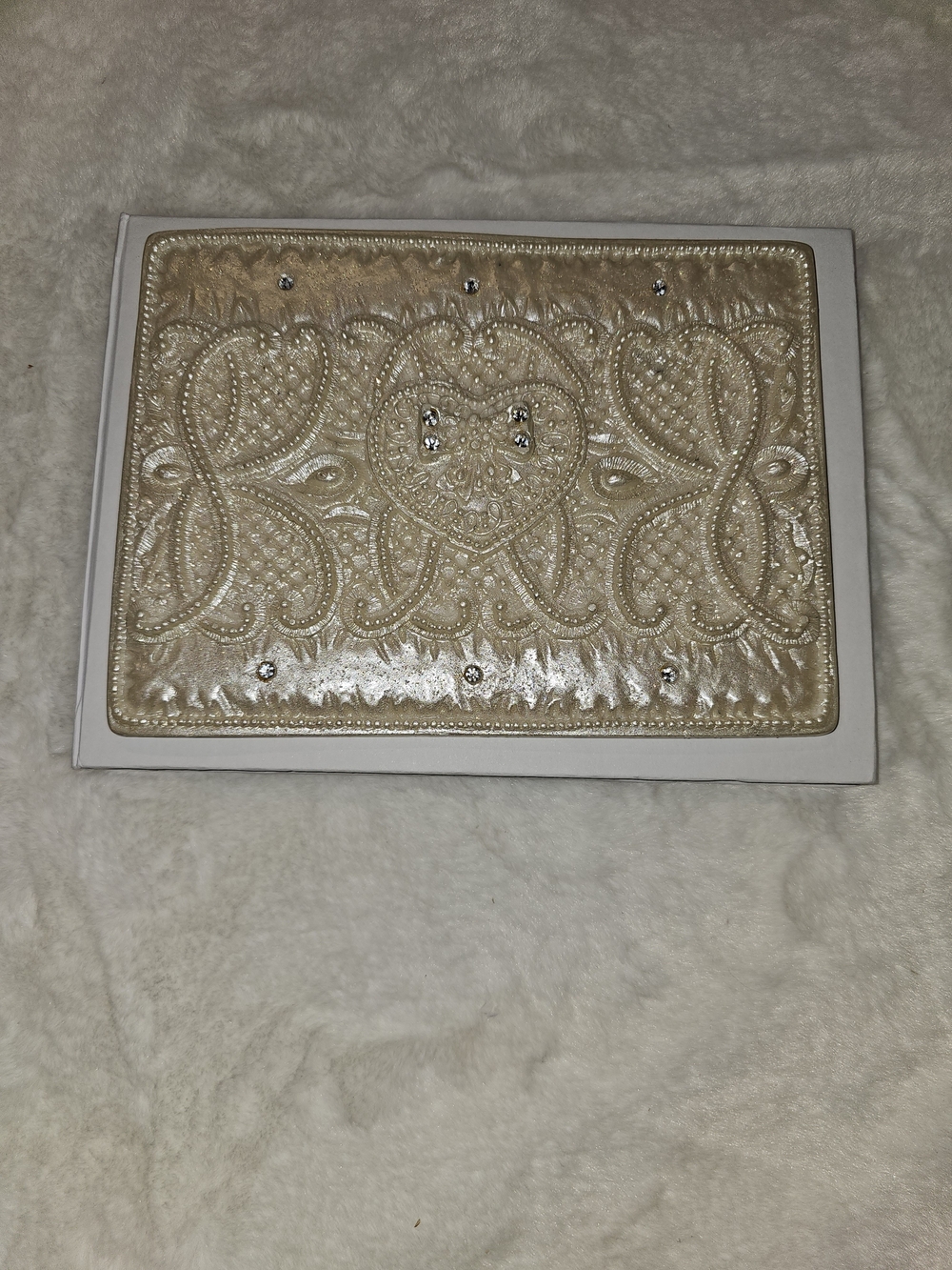 Porcelain/Ceramic Front Cover Embellished Wedding Guest Book
